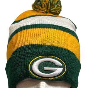 Green Bay Packers Knit Beanie Pom NFL Bud Light Logo Green Gold White